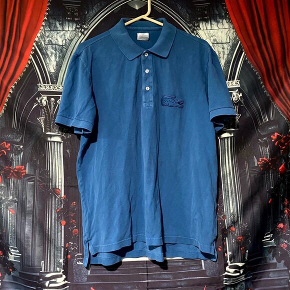 Lacoste Golf Polo Shirt Men 6 Blue Tennis Preppy Casual Alligator Crocodile Logo - Picture 1 of 6